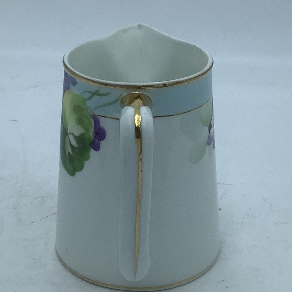 Antique Hand Painted Nippon Violets Creamer Pitcher - Picture 3 of 8